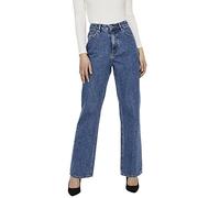 Vero Moda VMKITHY HR Loose Straight LI368 GA Noos Jeans, Denim Bleu médium, 28W x 34L Femme