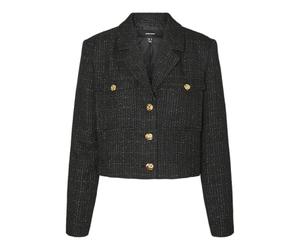 VERO MODA Vmlaura Crop Jacket, Noir, M Femmes
