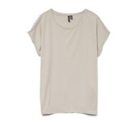 VERO MODA VMLAVA Plain SS Top Stripe GA, Oatmeal/Rayures : Lurex doré, L