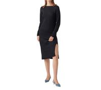 VERO MODA Vmlefile Ls Boatneck Calf Dress Noos Femme Robe, Schwarz, XS