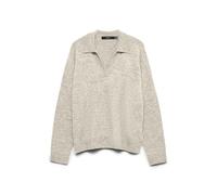 VERO MODA Vmlefile Ls Poloneck Pullover Noos Pull, Bouleau, XS Femme