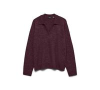 VERO MODA Vmlefile Ls Poloneck Pullover Noos Pull, Vin, M Femme