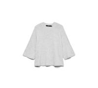 VERO MODA Vmlefile Noos Pull à col Rond 3/4, Gris Clair chiné, M