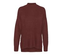 VERO MODA Vmlefile Oversize Boxy Blouse Noos Pull en Tricot, Brique feutrée-Détails : mélange, XS Femme