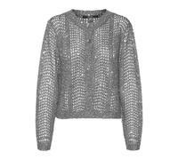 VERO MODA Vmleilani New Ls Cardigan à col Rond, Griffin/détail : à Paillettes argentées, XS Femme