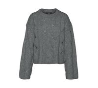 VERO MODA Vmlina Ls Pull à col Rond GA Tricot, Baume Green, L Femme