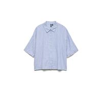 VERO MODA Vmlinn 2/4 Short Shirt WVN Noos, Bleu Cornflower, S Femmes