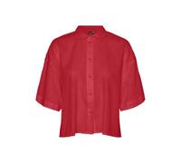 VERO MODA Vmlinn Linen T-Shirt 2/4 WVN Noos Blouse, Tomate, M Femme