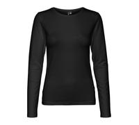 VERO MODA Vmlulu Ls Haut à col Rond JRS GA Noos T-Shirt Manches Longues, Noir, L Femmes