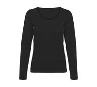 VERO MODA Vmlulu Ls JRS GA Noos Haut à col en U T-Shirt Manches Longues, Noir, S Femmes