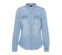 Vero Moda – Chemisier VMMaria – Denim Slim – Manches longues – Bleu – Taille L Femme
