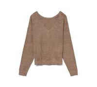 VERO MODA Way V-Neck Pullover Vmmarina Ls Noos Pull à col en V 2 Voies, fossile, M Femme