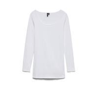 VERO MODA Maxi My Soft - T-Shirt à Manches Longues - Femme - Blanc (Bright White) - Large (Taille Fabricant: XL)