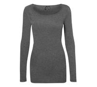 VERO MODA Vmmaxi My Ls T-shirt à manches longues et col rond pour femme, Gris chiné, XXL