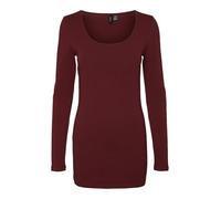 VERO MODA Vmmaxi My Ls T-shirt à manches longues et col rond pour femme, Rouge (Cabernet), XS