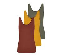 VERO MODA Vmmaxi My Soft UU Tank Noos Débardeur pour Femme, Lot de 3 (henné brûlé, Jaune doré, Olive poussière), S