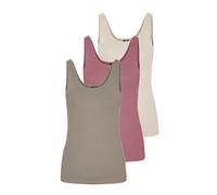 VERO MODA Vmmaxi My Soft UU Tank Noos Débardeur pour Femme, Lot de 3 (Kaki Vintage, Rose Mesa, Bouleau), L