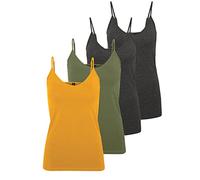 VERO MODA Vmmaxi My Soft V Singlet Noos Top pour Femme, Mehrfarbig (2X Dark Grey Melange, 1x Dusty Olive, 1x Mango Mojito), L