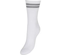 VERO MODA VMMEL Stripe Sporty Socks Noos Chaussettes, Snow White/Stripes:Grey Melange, Taille Unique Femme