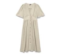 VERO MODA Vmmelaney Robe 2/4 Blk Dress WVN Noos, Overcast, XS Femmes