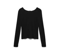 Vero Moda Vmmila Ls Detail Lace Top JRS Exp Sb8, Noir, S Femmes