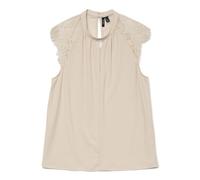 VERO MODA Vmmilla SL Lace Tee GA Noos Top pour Femme, Pumice Stone, L