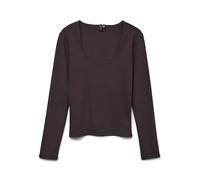 VERO MODA Vmmillion Ls JRS Noos Haut à col carré, Gâteau au Chocolat, L