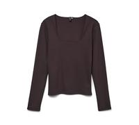 VERO MODA Vmmillion LS Square Neck Top JRS Noos Gâteau Chocolat M Femmes, Gâteau au Chocolat, M