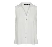 VERO MODA Vmmymilo SL WVN GA Chemise à col en V pour Femme, Blanche-Neige, L