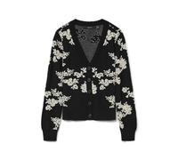 Vero Moda VMNANCY LS Cardigan à col en V, Noir, S