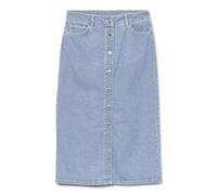 VERO MODA Vmnatty DNM Mix Noos Jupe à Boutons 7/8, Bleu Jeans Clair, S