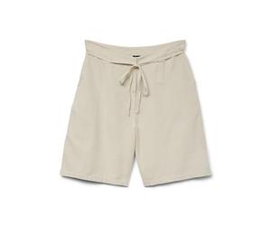 VERO MODA Vmnethe MW Long Shorts WVN, Crème, XS Femme