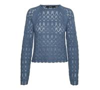 VERO MODA Vmnewfabienne Ls O-Neck Pullover Noos Pull-Over, Bleu Chine, XL Femme