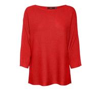 VERO MODA Vmnora 3/4 Boatneck Blouse Noos Pull-Over, Rouge Fiery, XL Femme