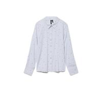 VERO MODA Vmnora Ls T-Shirt Oversize AOP WVN GA Noos, Blanc éclatant, S Femmes