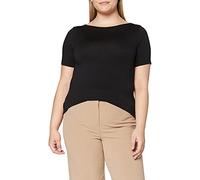 T-shirt Slim Fit Col bateau Manches courtes Longueur regular noir en coton modal Noir S