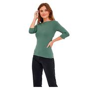 VERO MODA VMPANDA T-Shirt Stretch à Manches 3/4 pour Femme - Col Bateau - Coupe Droite - Manches Longues, Laurel Wreath, S