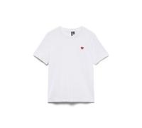 VERO MODA Vmpaulina T-Shirt Blanc/Rouge Motif cœur Taille L