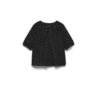 Vero Moda Vmpretty Dobby SS T-Shirt WVN Noos, Noir, M Femmes