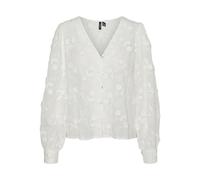 VERO MODA Vmpuna Ls Top WVN Chemisier à Manches Longues pour Femme, Blanche-Neige, S