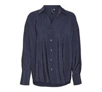 VERO MODA VMQUEENY LS Oversize Shirt WVN GA Noos Chemise, Navy Blazer, M Femme