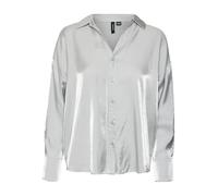 VERO MODA Vmqueeny Ls T-Shirt WVN GA Noos Chemisier à Manches Longues, Argent (Silver), M Femmes