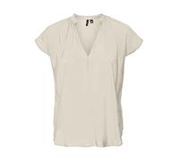 Vero Moda Vmqueeny V-Neck C/S Top WVN GA, Bouleau, M Femme