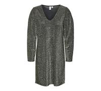 VERO MODA Vmroxanne L/S Robe Courte JRS Btq GA Mini, Noir/détails : Lurex doré, M Femme