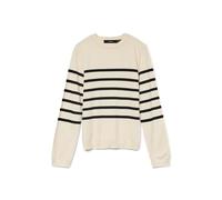 VERO MODA Vmsaba GA Noos Pull uni à col Rond Ls Sweater, Bouleau, XS Femme
