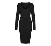 VERO MODA Vmsaba GA Noos Robe côtelée à col en V, Noir, XXL Femme