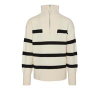 Vero Moda Girl Pull-over 'VMSABA' crème / noir, Taille 122-128