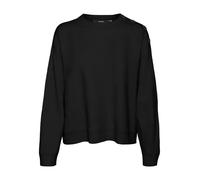 VERO MODA Vmsaba Ls Pull col Rond à Boutons GA Noos Sweater, Noir, S Femme
