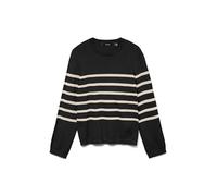 VERO MODA Pull-over 'VMSaba' noir / blanc, Taille S