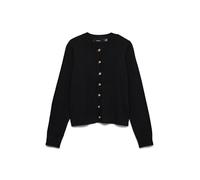 VERO MODA Vmsaba Plain Ls O-Neck Cardigan Noos uni à col Rond, Noir, M Femme